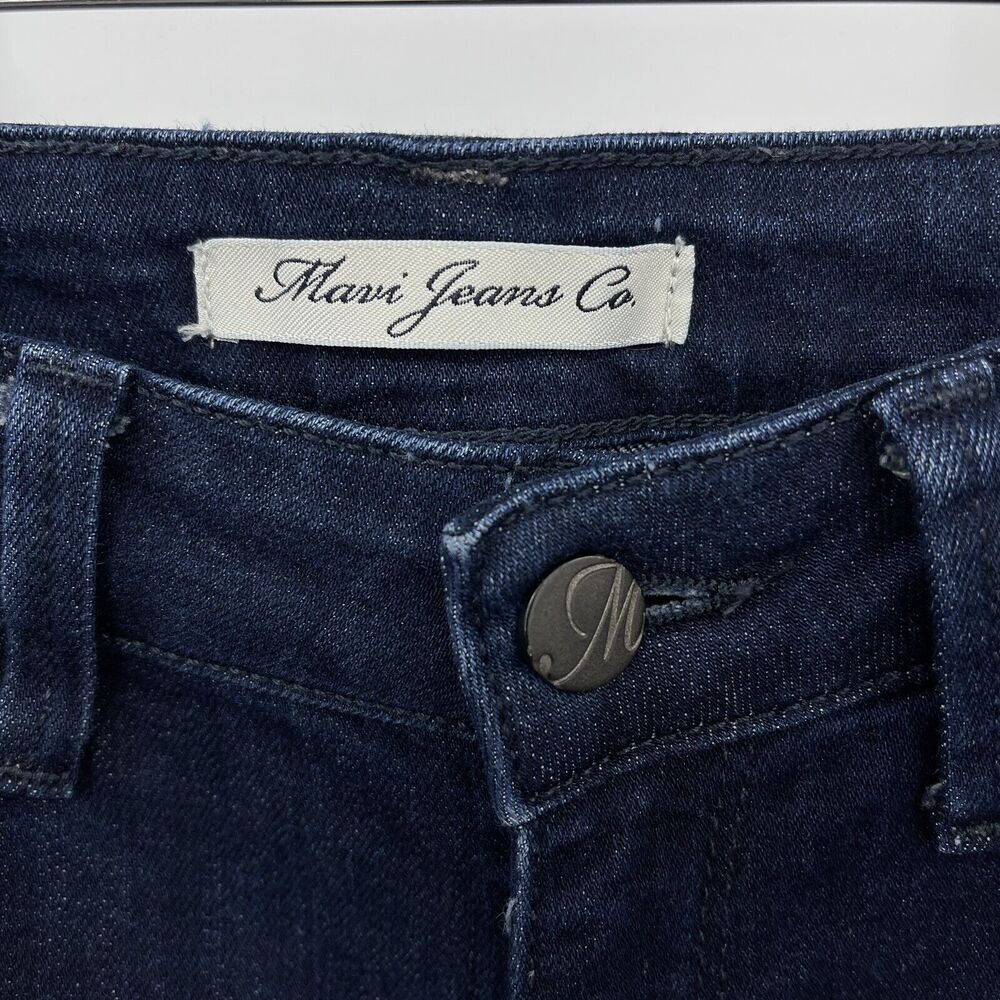 Mavi Adrianna Ankle Mid Rise Super Skinny Raw Hem Jeans Size 25 Dark Wash - Picture 9 of 11